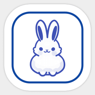 Blue Bunny Cute Minimalist Aesthetic Design Sticker